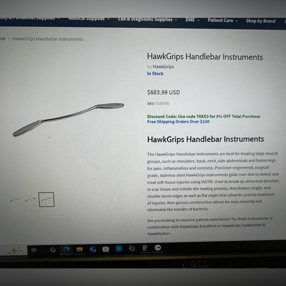 HawkGrips 17” Handlebar IASTM Tool - Picture 2 of 3